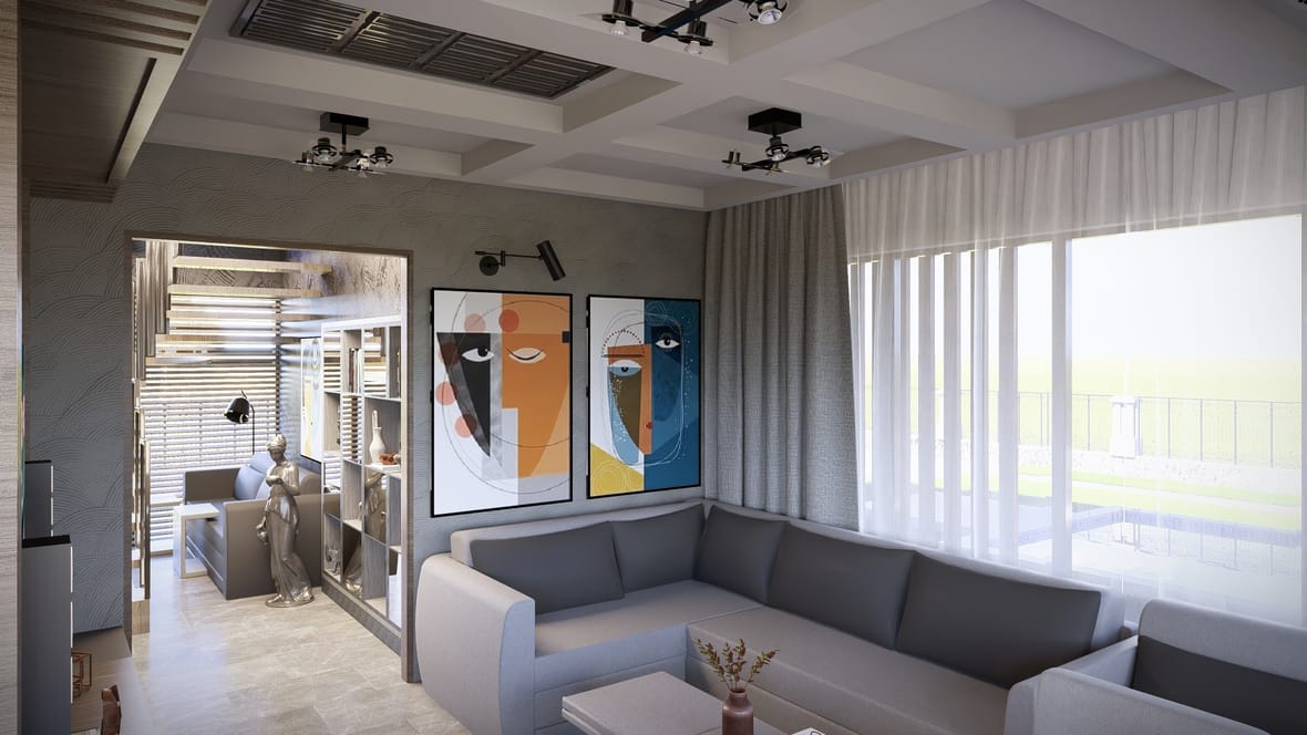 Tadilat öncesi hazırlanan salon görselleştirmesi